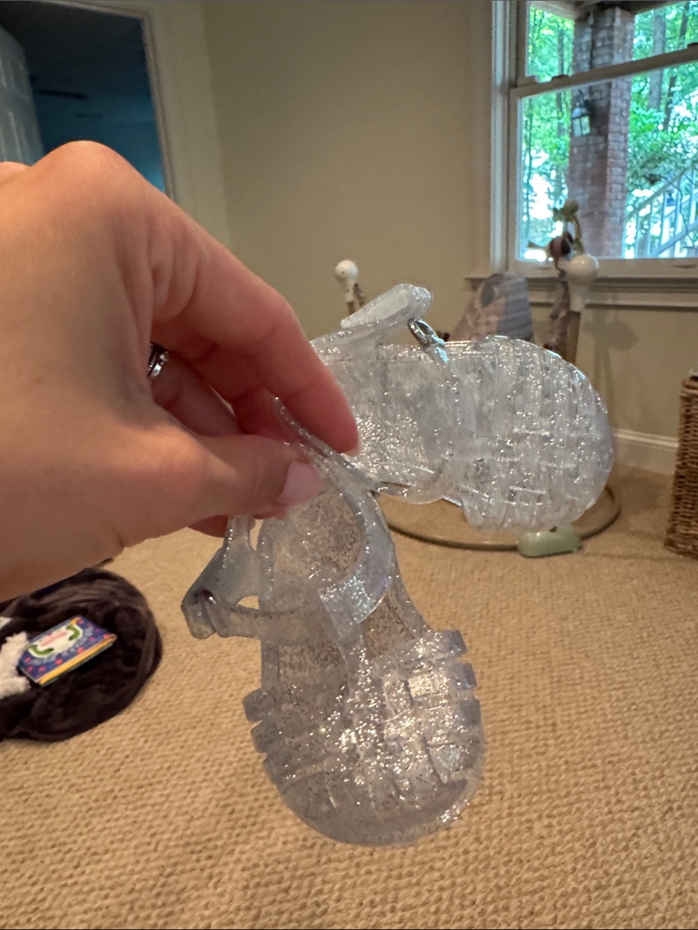 Old Navy Clear Glitter Jelly Sandals